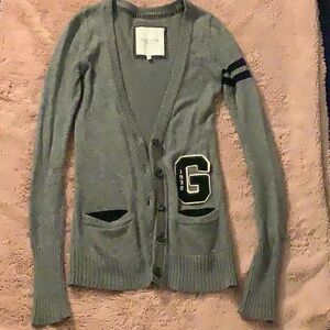 GILLY HICKS GREY LETTERMEN’S CARDIGAN XS